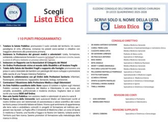 SCRIVI ETICA – ELEZIONI ORDINE DEI MEDICI LECCE