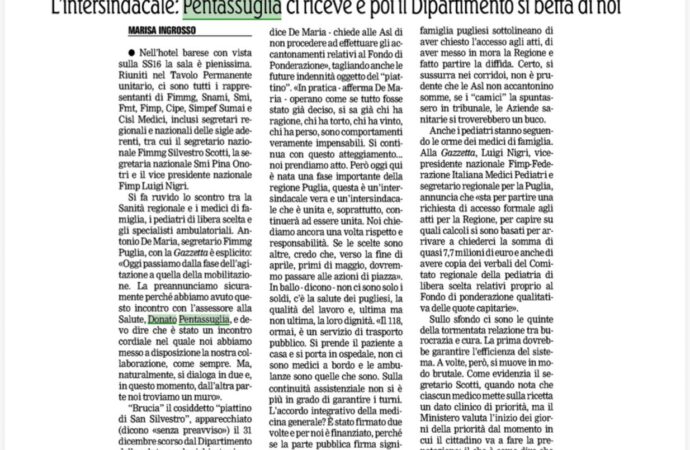 Intersindacale Puglia: ora basta, mobilitazione!