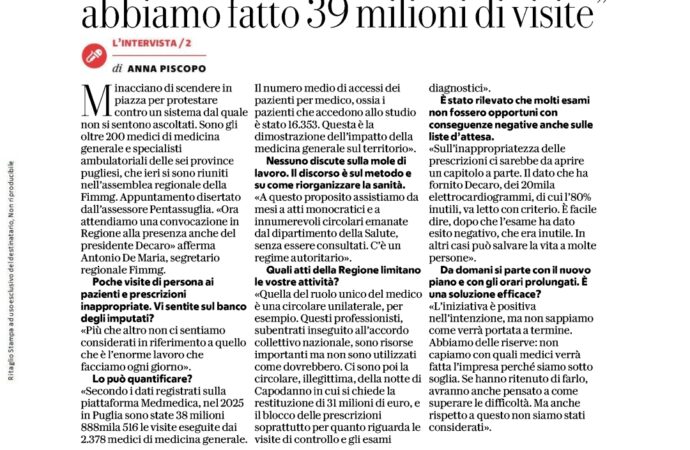 Medicina Generale pronta allo sciopero